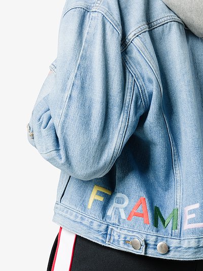 Frame Le Embroidery Logo Denim Jacket Browns