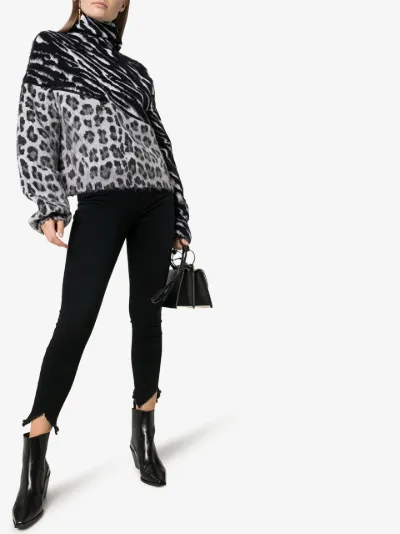 raw edge black jeans