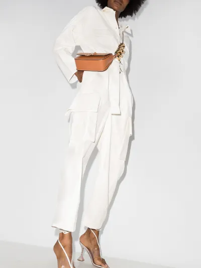 white leather jumpsuit