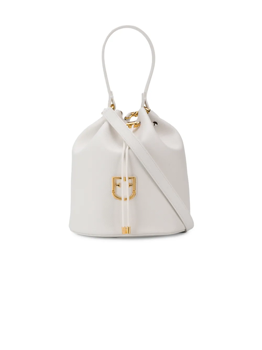 Furla Miastella S Borsa a secchiello cuoio liscio, pelle granulata bianco/nero  - WB00326-BX0181-JW000 | wardow.com