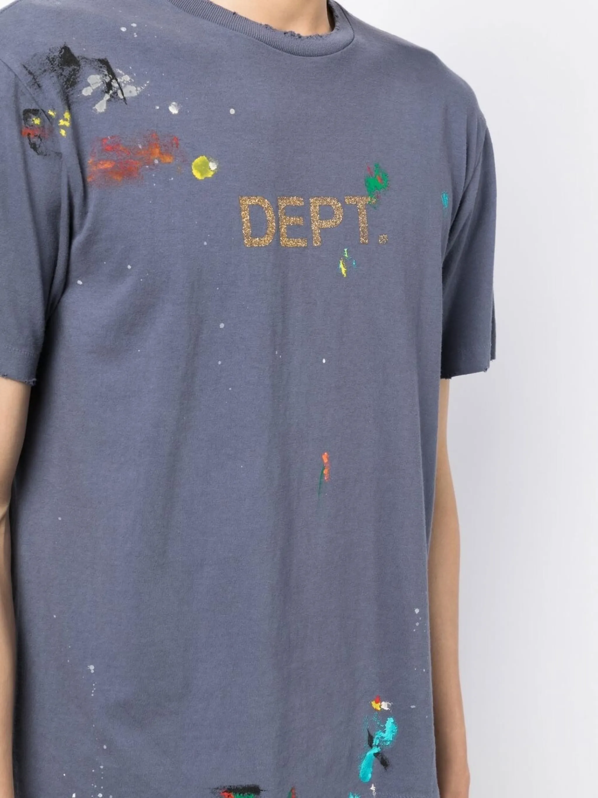 GALLERY DEPT. paint-splatter distressed cotton T-shirt GALLERY DEPT. paint-splatter distressed cotton T-shirt