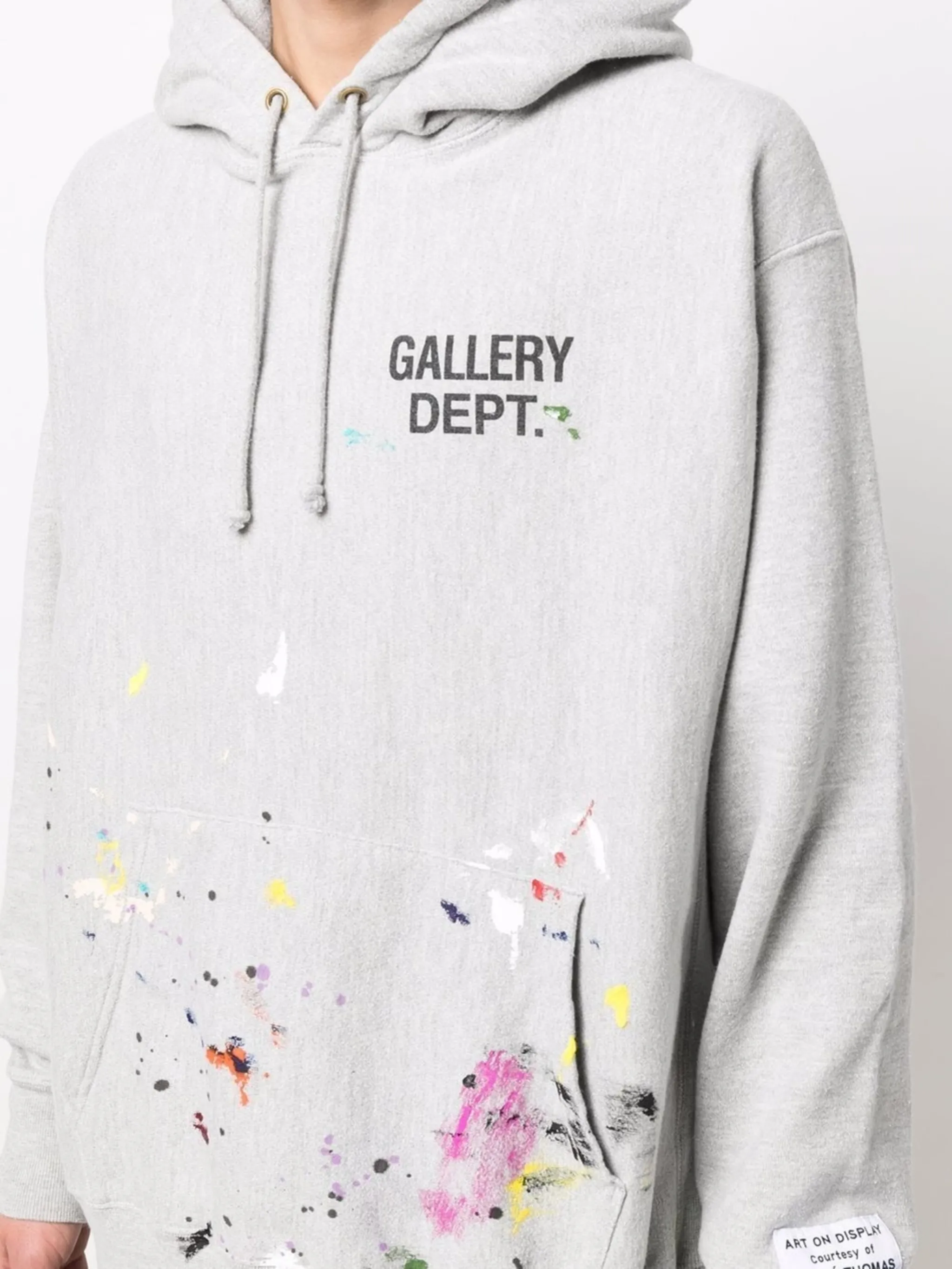 paint splatterprint ribtrimmed hoodie GALLERY DEPT.