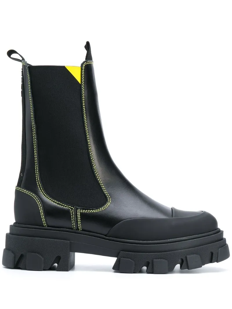 chelsea ankle boots with track soles