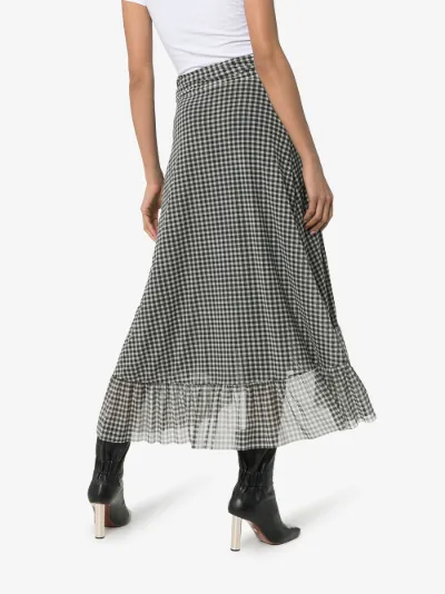 【Ganni】Ruffled Gingham Mesh Wrap Skirt Ganni Gingham Skirt 2025 | www.takertrailers.ee