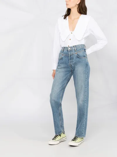 bib collar poplin frill shirt | GANNI 