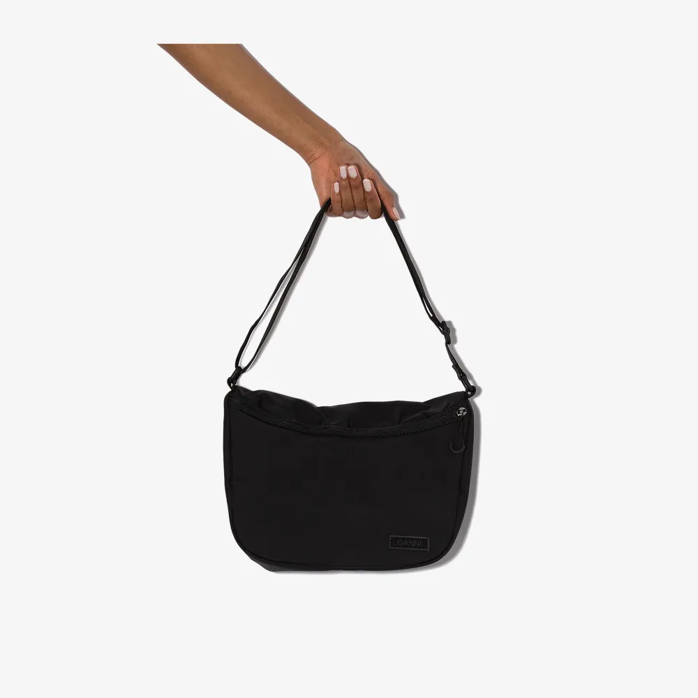 ganni black cross body bag