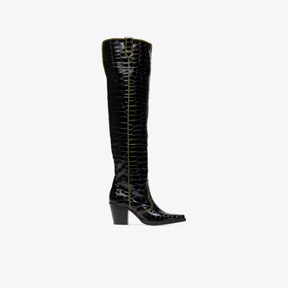 patent leather thigh boots