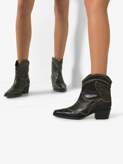 ganni low texas ankle boots