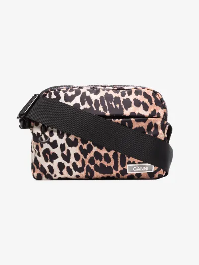 ganni leopard fanny pack