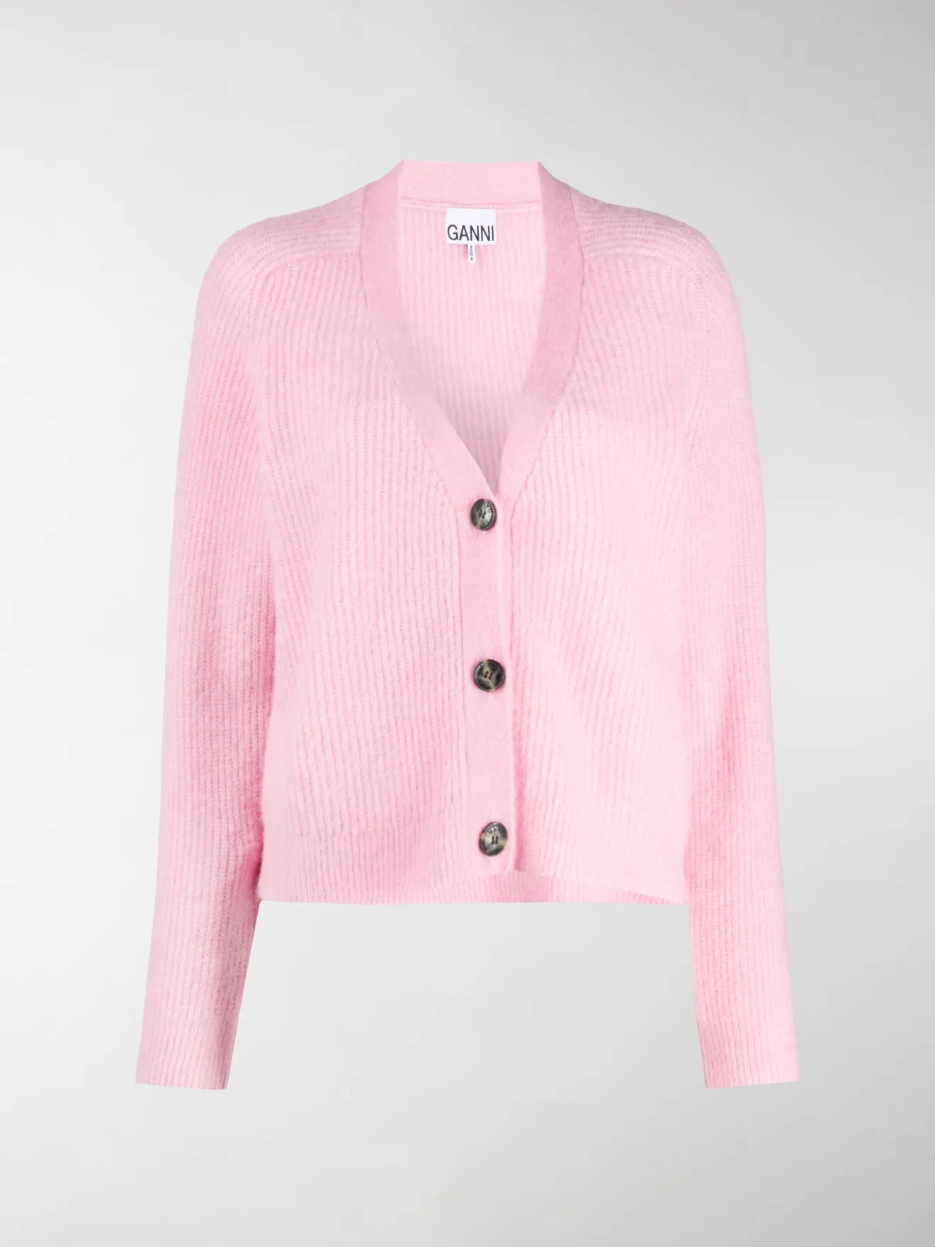 ganni pink cardigan