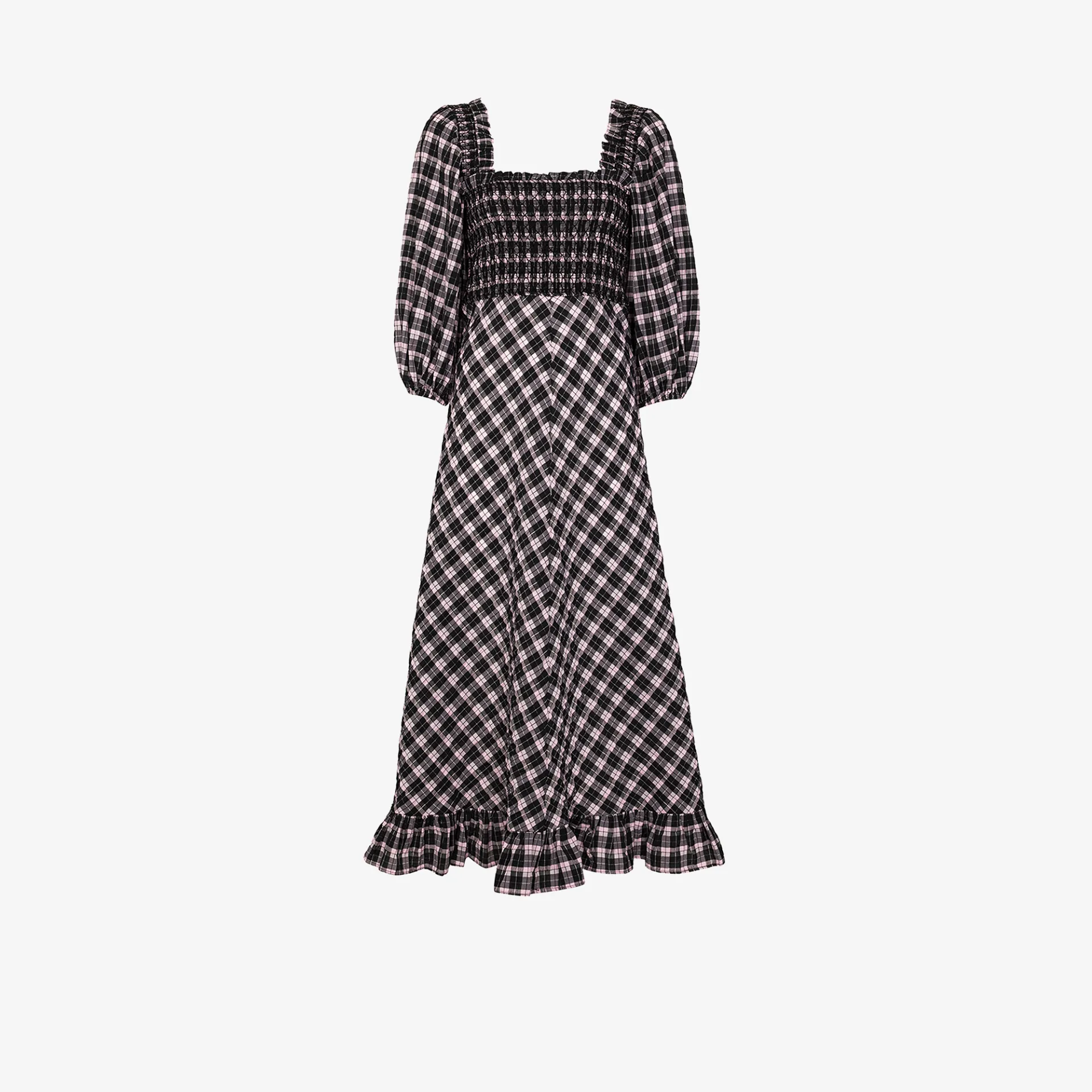 checked midi dress