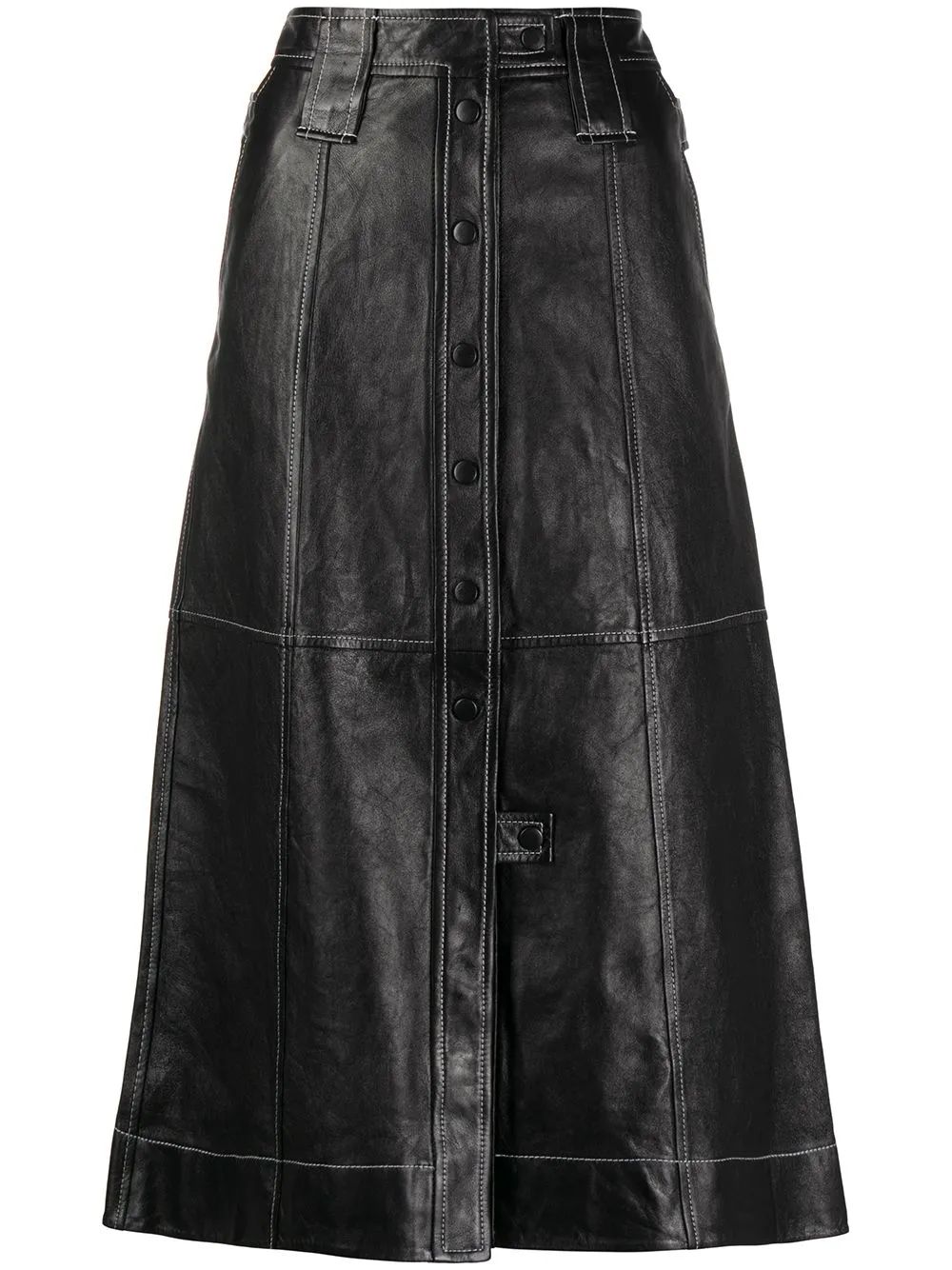 black skirt with white stitching