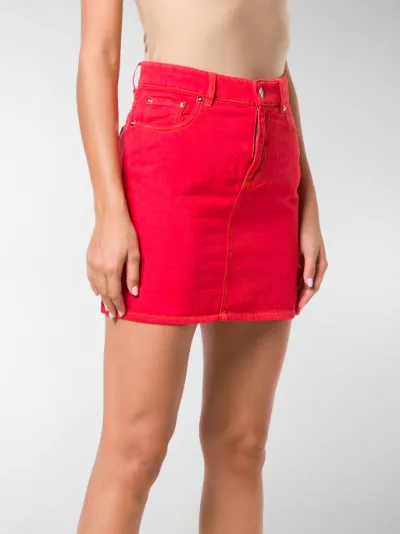 red jeans skirt