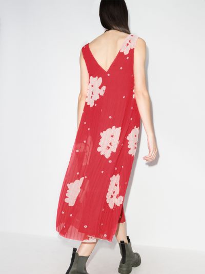 red ganni dress