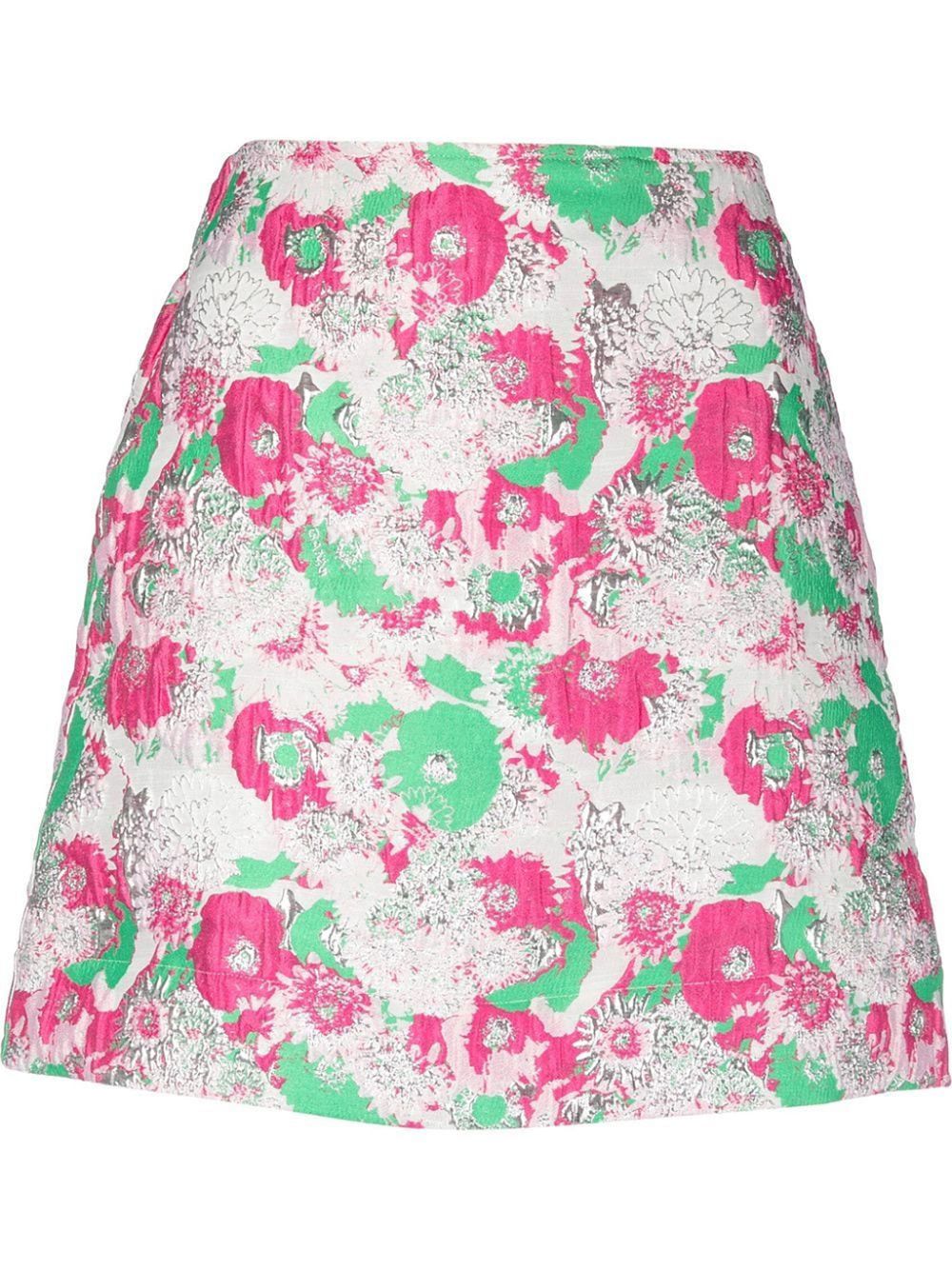 Ganni floral mini outlet skirt