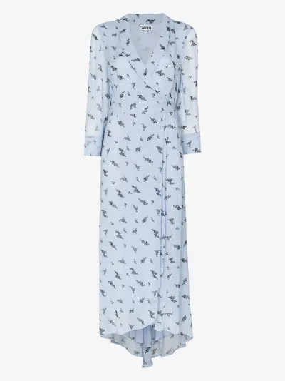 floral print wrap midi dress