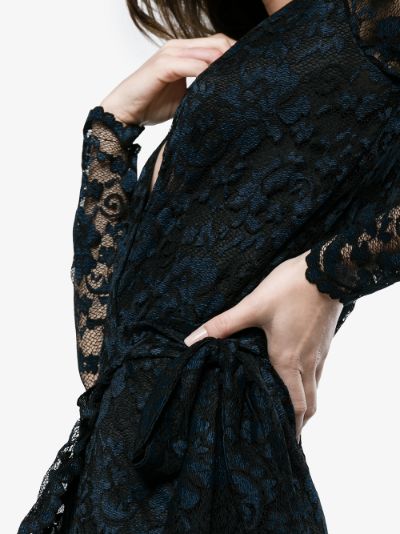 ganni black lace dress