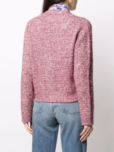ganni pink cardigan