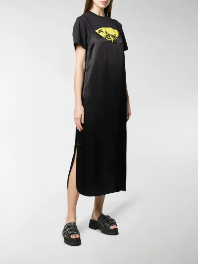 satin slip dress with t shirt