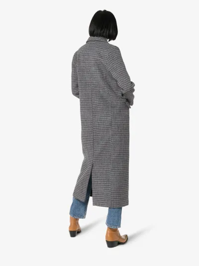 Ganni check wool coat Clearance