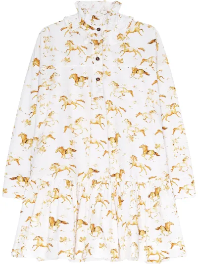 GANNI horse print flared mini dress Eraldo FR