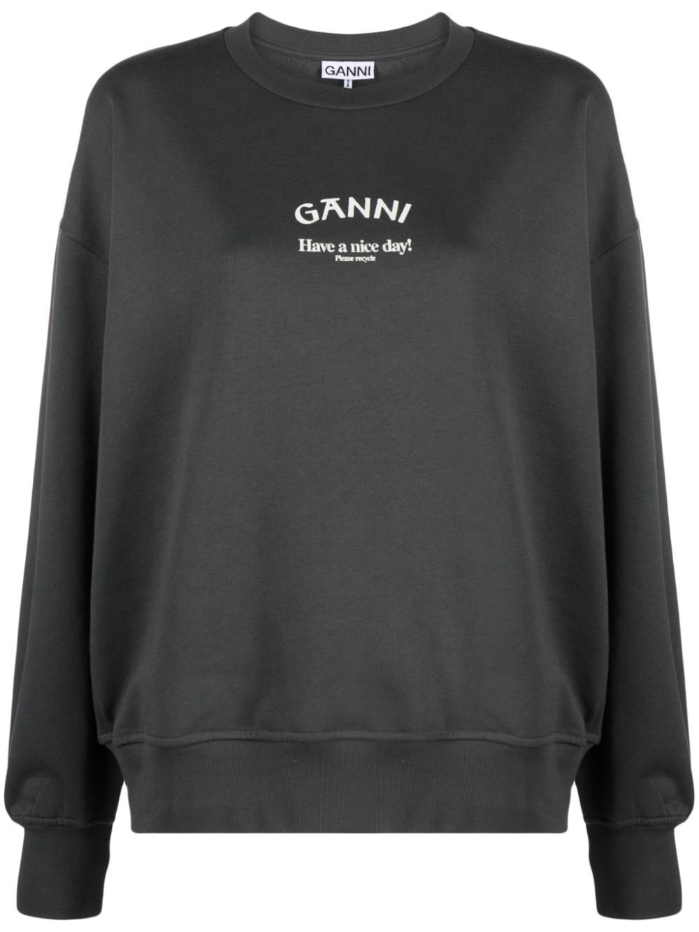 Isoli logo-print organic cotton sweatshirt | GANNI | Eraldo.com AQ