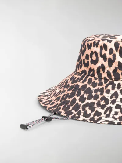 ganni bucket hat leopard