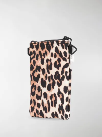 ganni leopard crossbody bolsa