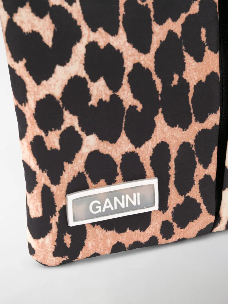 ganni leopard crossbody bolsa