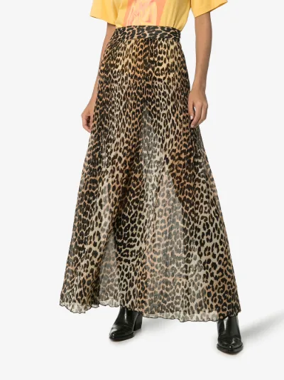 ganni leopard maxi skirt