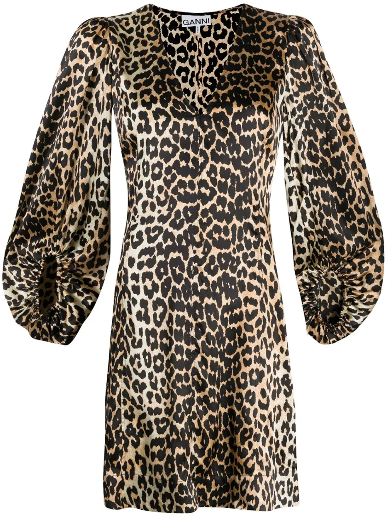 ganni leopard mini dress