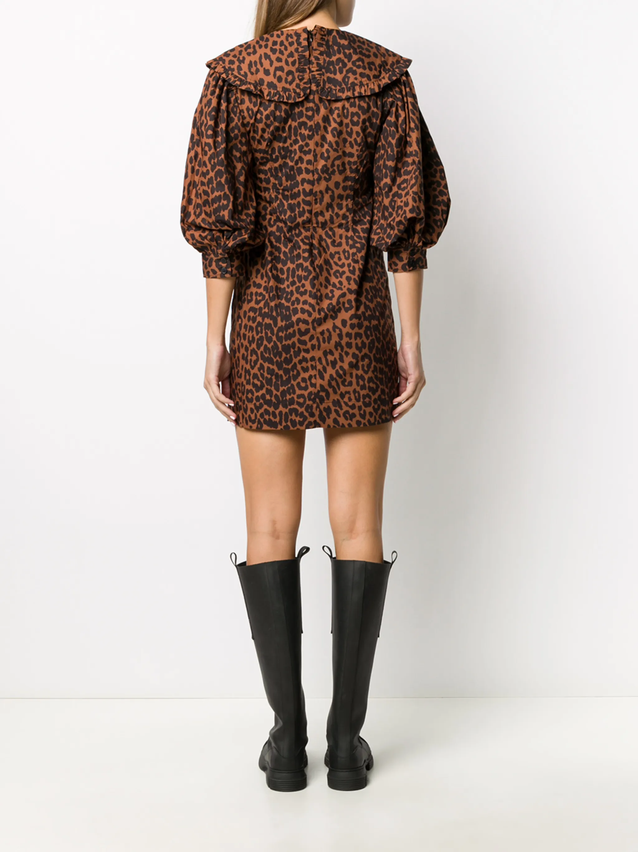 GANNI leopard print puff sleeve mini dress | Eraldo.com US GANNI leopard print puff sleeve mini dress | Eraldo.com US