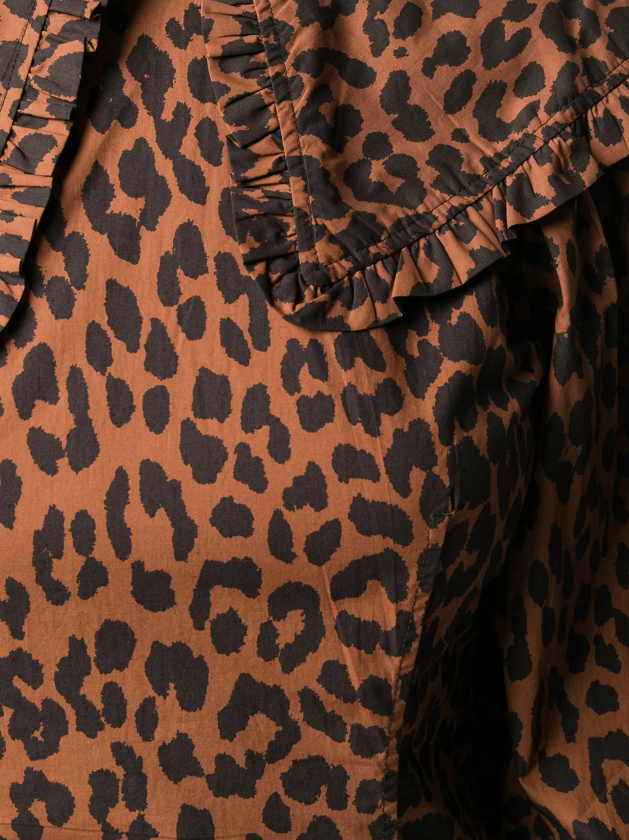 GANNI leopard print puff sleeve mini dress | Eraldo.com US