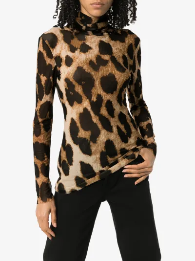 ganni leopard mesh