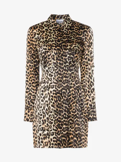 silk print shirt dress