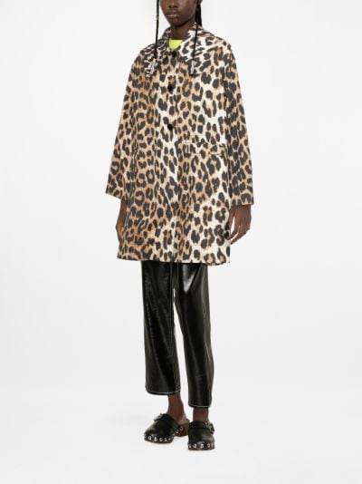 GANNI leopard print single breasted coat Eraldo US