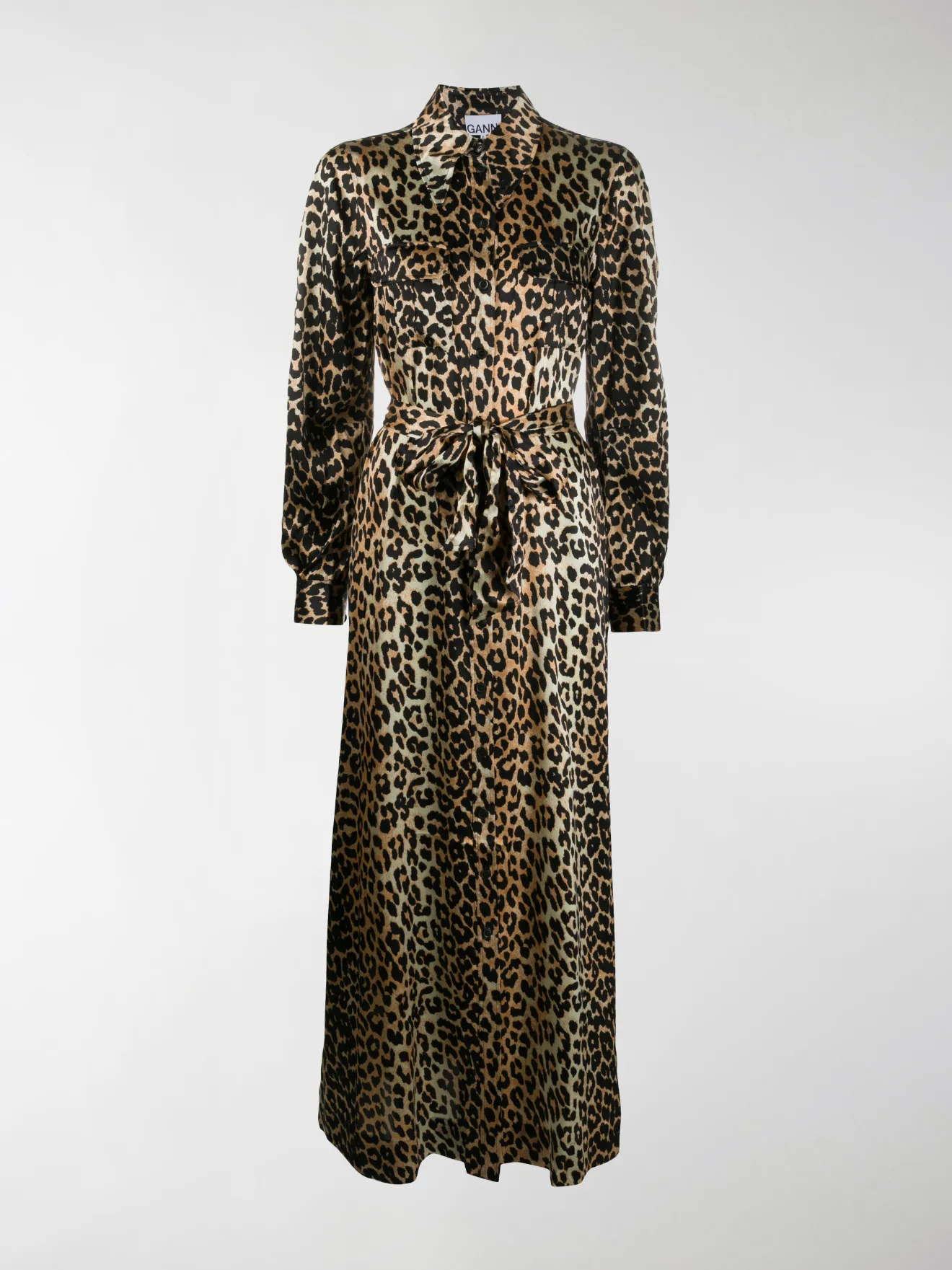 ganni leopard maxi dress