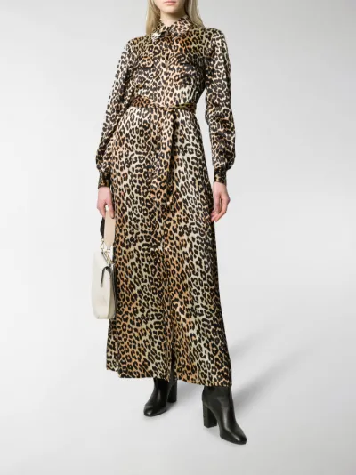 ganni leopard print maxi dress