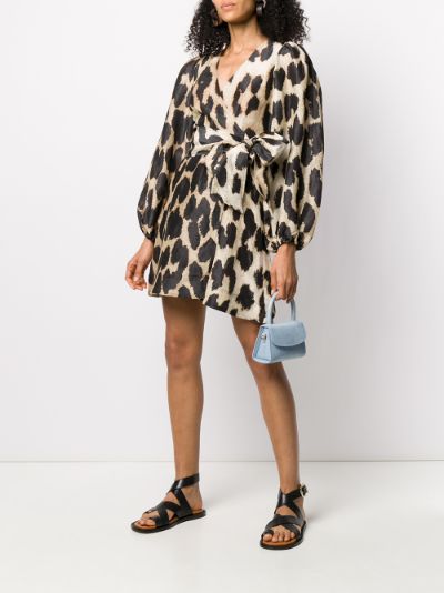 leopard-print wrap dress | GANNI ...