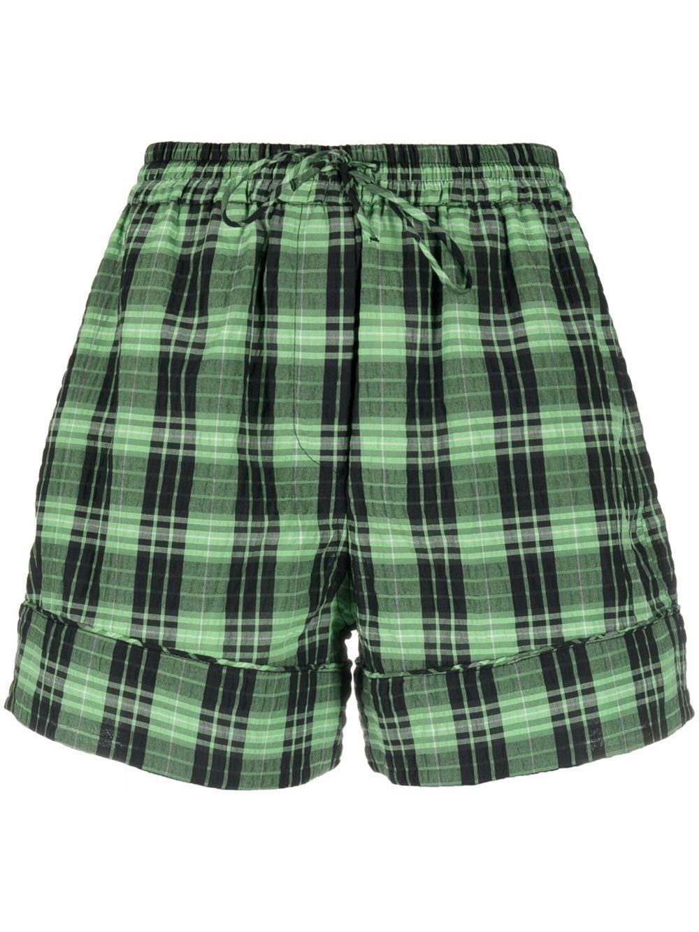 Plaid hot sale drawstring shorts