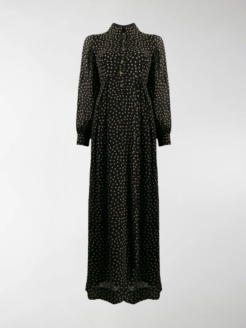 black polka dot maxi