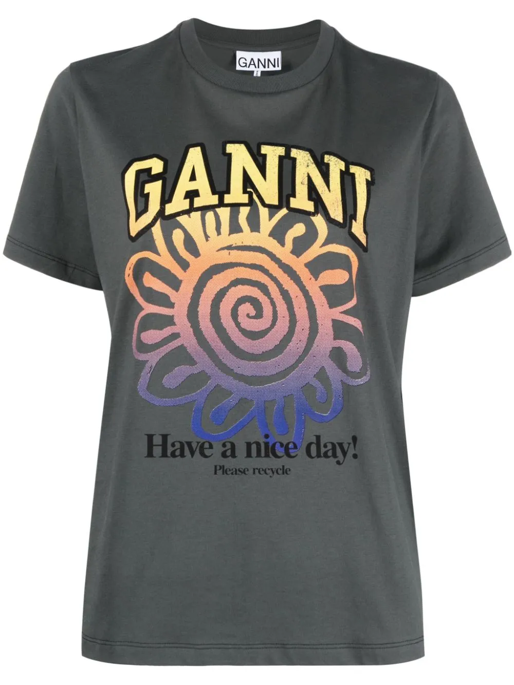 Ganni t shirt smiley hot sale