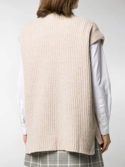 ganni rib knit vest