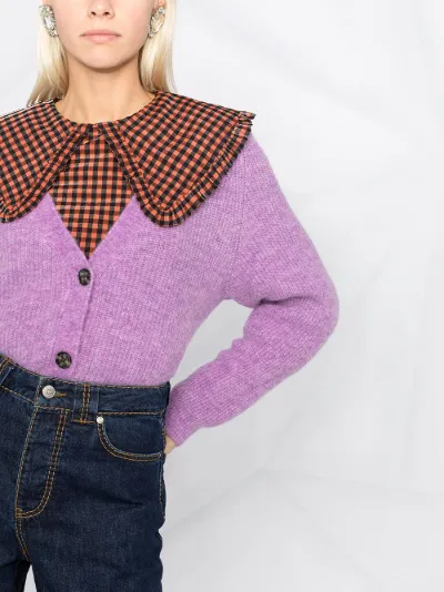 ganni collar cardigan
