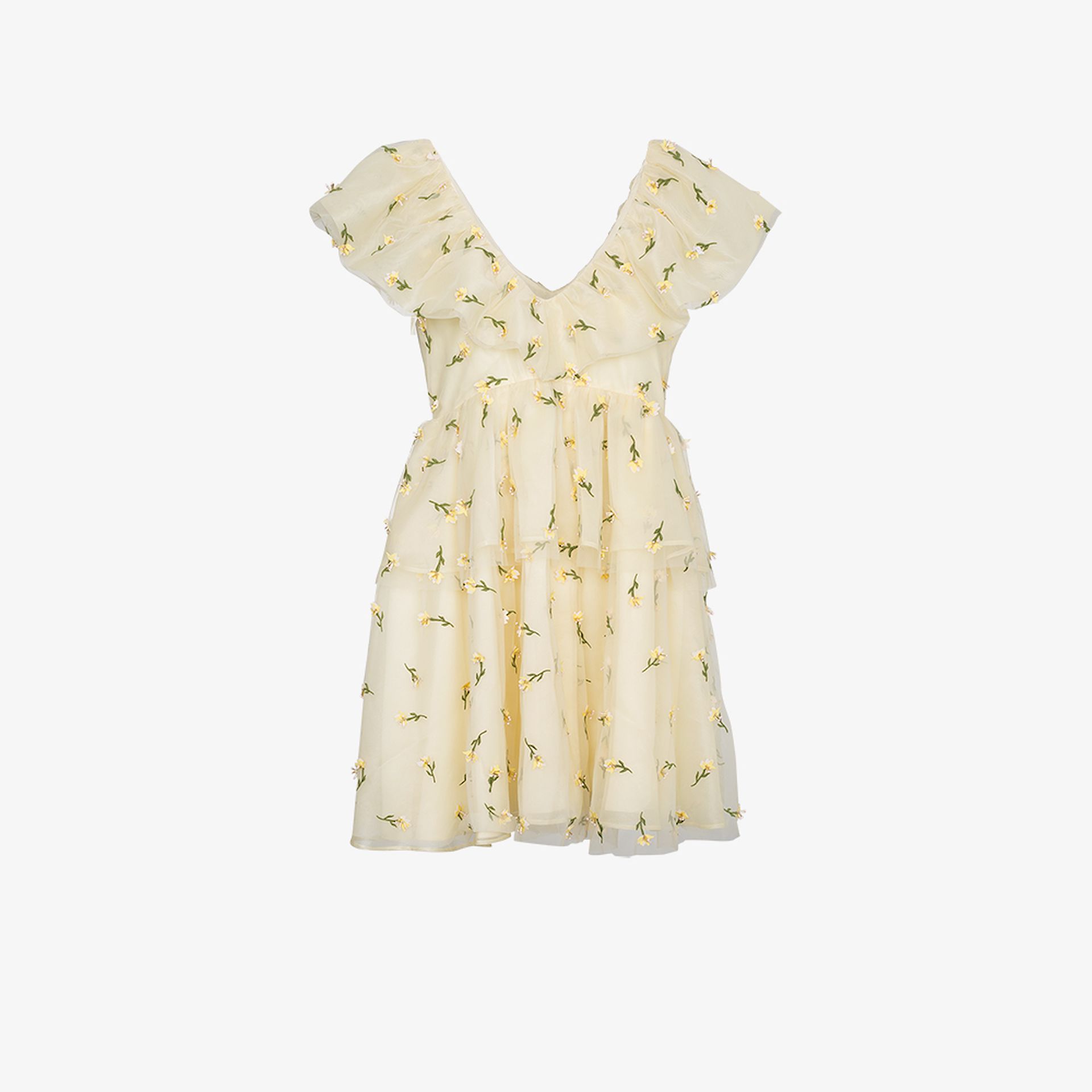 ganni dress yellow flowers