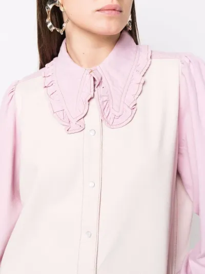 blusa ruffle bow neck gucci