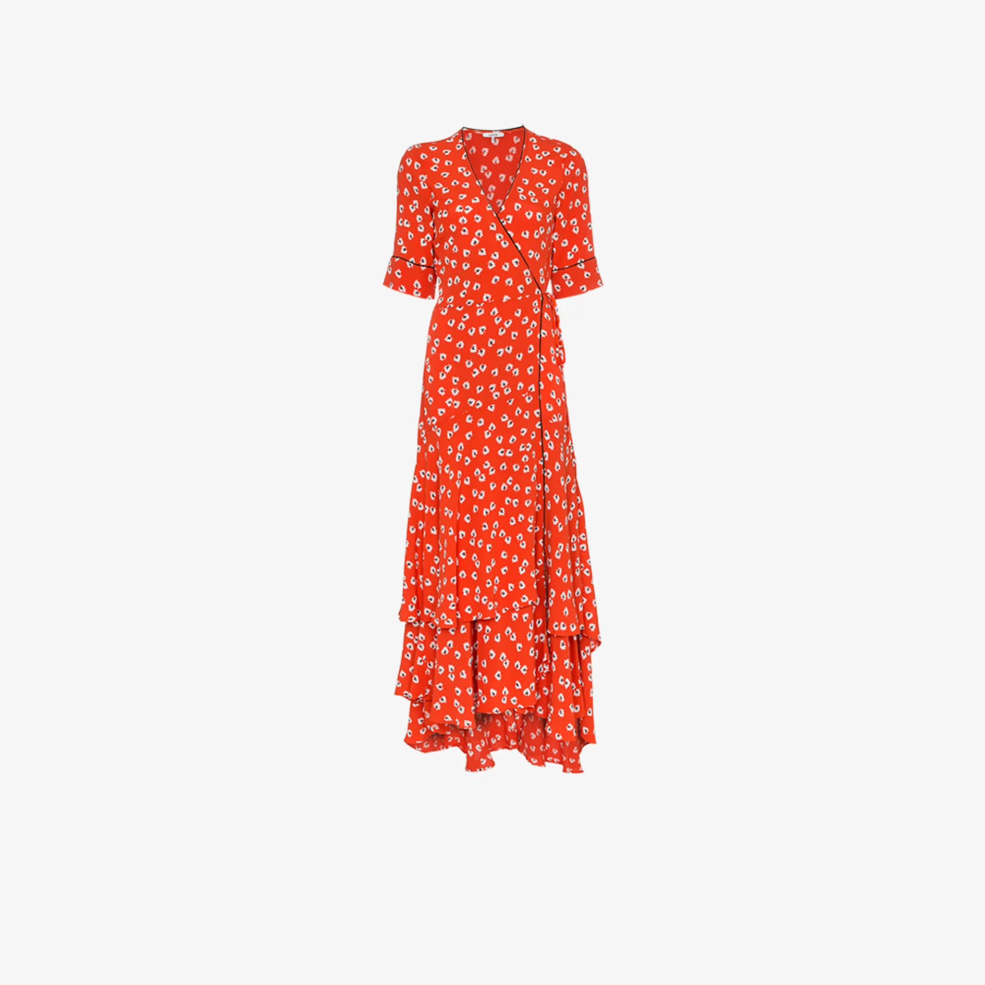 ganni silvery crepe dress red