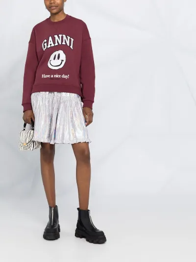 smiley print sweatshirt GANNI Eraldo