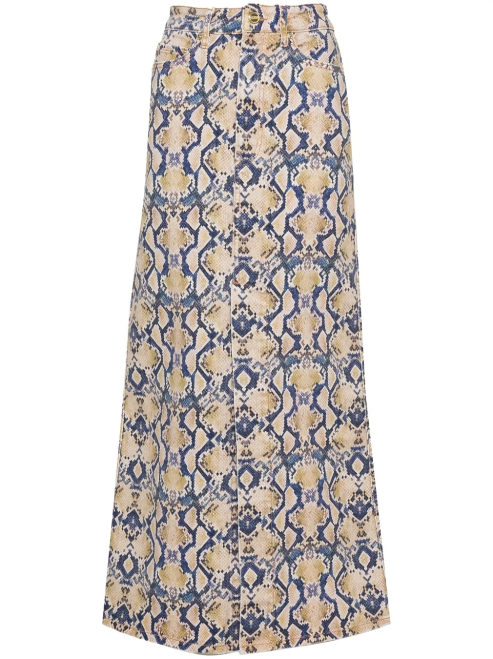GANNI snake-print denim skirt | Eraldo.com MC