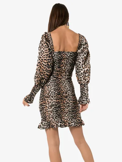 leopard square neck dress